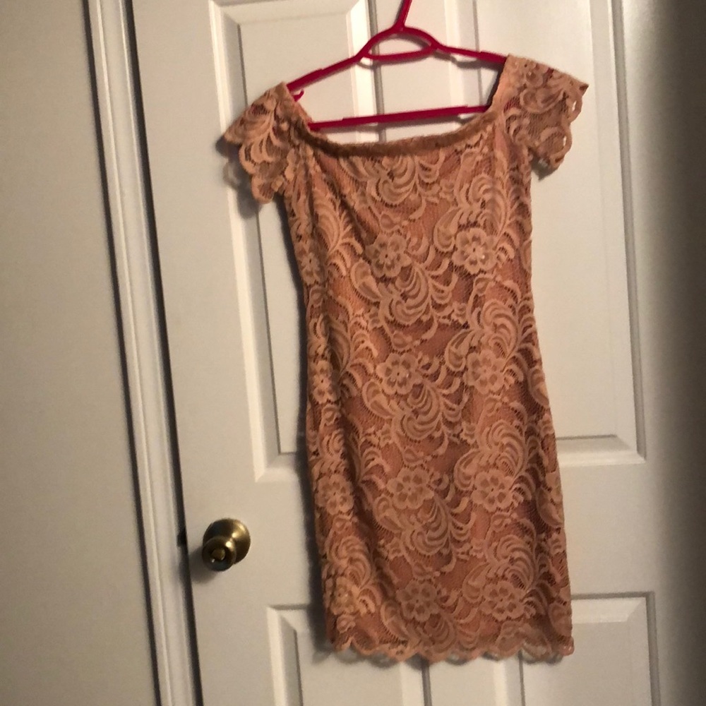 Sexy pink lace dress